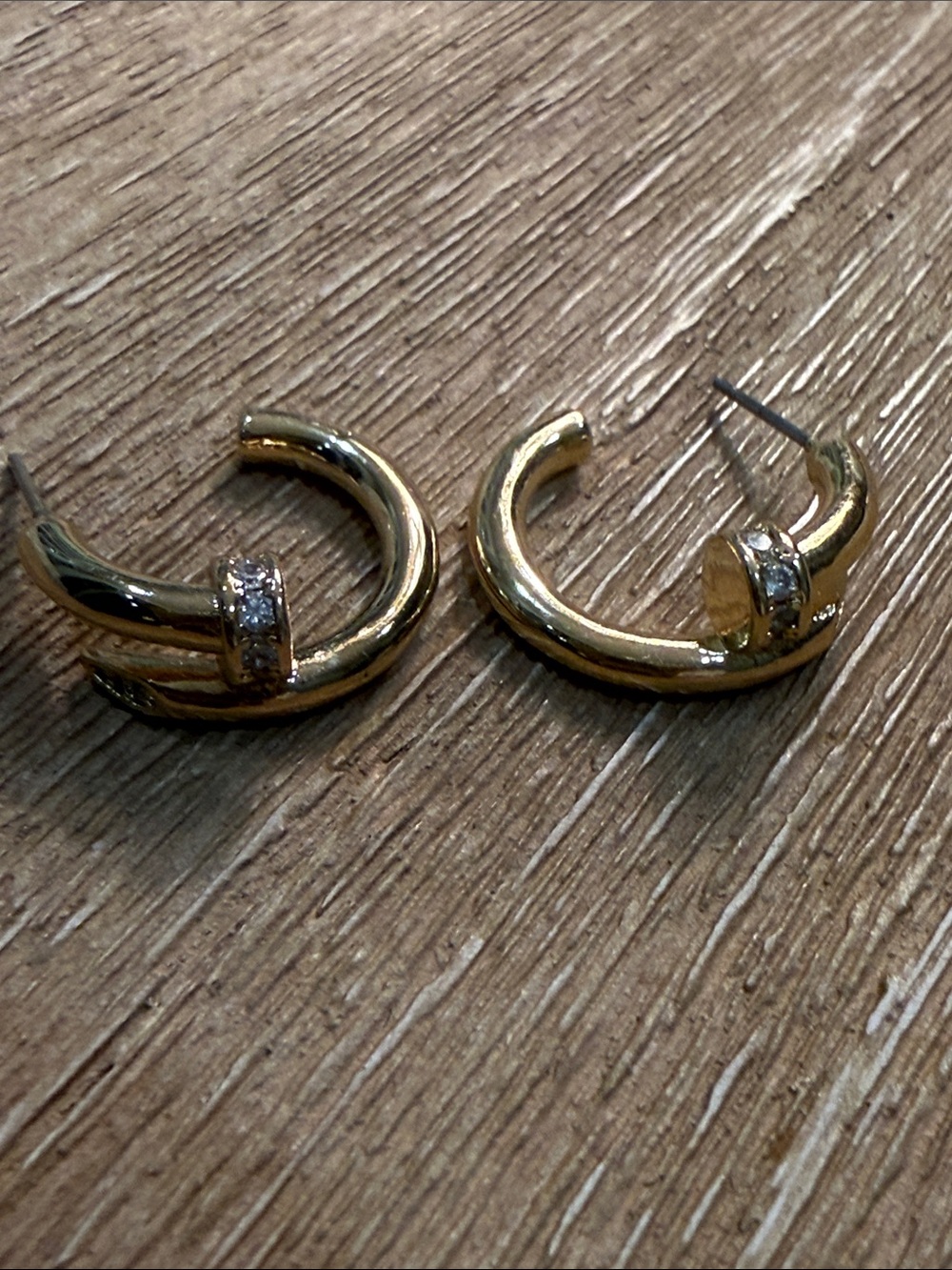 Park Lane Gold-Tone Hoop Earrings with Pavé Accent